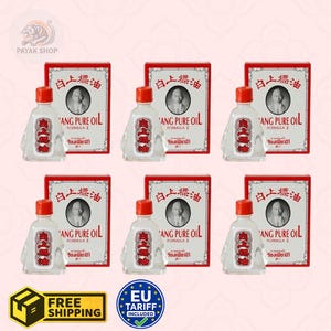 Siang Pure Oil Formula 2 – Mild Peppermint Thai Herbal Oil for Relaxation (6 Pcs)