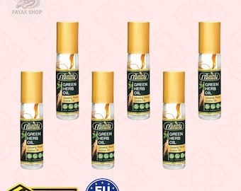 6x Olio aromatico di radice di ginseng alle erbe verdi – Miscela rinfrescante profumata alle erbe tailandesi
