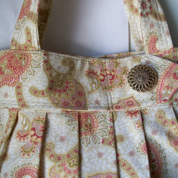 Peaches and Cream Paisley Purse