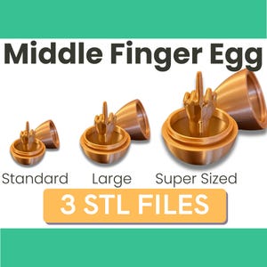 Middle Finger Up Yours Easter Egg Funny Gag Gift 3D STL Print File | Prank Gift For Men, Brother, Boyfiend, Adults and Friend | 3D Download