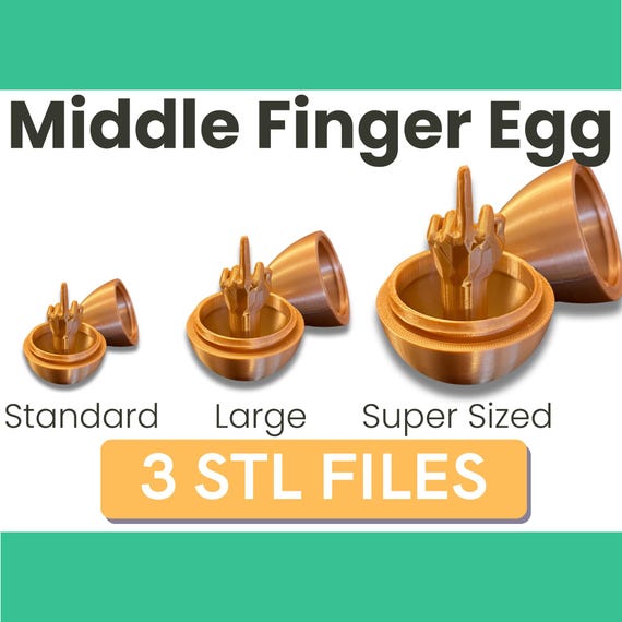 Middle Finger Up Yours Easter Egg Funny Gag Gift 3D STL Print File | Prank Gift For Men, Brother, Boyfiend, Adults and Friend | 3D Download