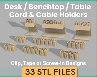 Desk Tidy Cord Organiser - Phone Cord Holder 3D Printing STL File - Cable Management