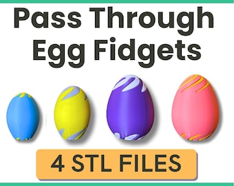 STL File Pass Through Egg Fidget Toy | Fidget Desk Toy | Easter Egg 3D STL File | Fidget 3D Printing STL Download File | Easter Gift