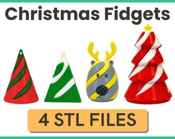 Christmas Spiral Fidget STl 3D Print Download File For 3D Printing