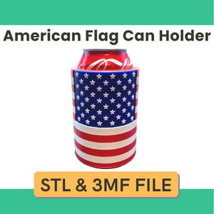アメリカ国旗缶クーラー 独立記念日 3Dプリント STLファイル - アメリカンレッド、ホワイト＆ブルーギフト