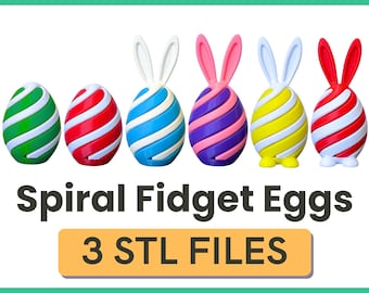 Fichier STL Oeuf de Pâques spirale Fidget Fichier de téléchargement pour impression 3D - Oeuf de Pâques et oeuf de lapin Fichiers STL