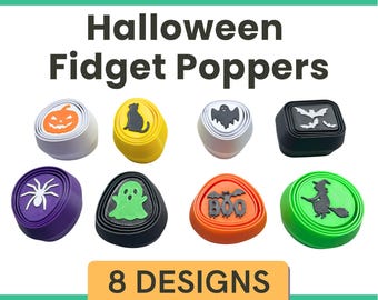 Halloween Fidget Poppers - STL 3D Printing Files, Halloween Fidget 3D Print Download File