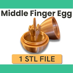 STL File Middle Finger Up Yours Easter Egg Standard Size | 3D Printed Gag Gift | Surprise Egg Prank Gift | High Quality STL File 3D Printing