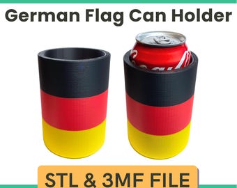 STL 3D Print File German Flag Can Drink Holder, Oktoberfest Beer Holder, Birthday Gift For Men, Germany 3D Printing STL File