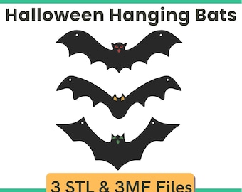 Hanging Bats Halloween Decor 3D Printing STL Files - Bat Halloween Craft Decorations
