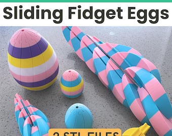 Easter Egg Sliding Fidget STL File 3D Printing