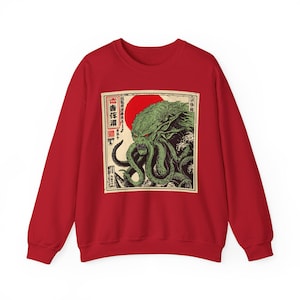 Vintage Japanese Horror Movie Graphic Sweatshirt, Retro B-Grade Film Crewneck Jumper, Unisex Pullover Top, Halloween Clothing, Scary Cinema