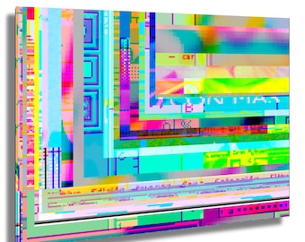 Glitch Art Print – Abstract Pixel Digital Wall Art – Modern Cyber Aesthetic Decor for Studio or Office