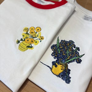 Sudadera con capucha y jarrón Iris bordado de Vincent Van Gogh, camiseta y bolso de mano