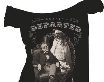 Womens "Dearly Departed" off shoulder Tee