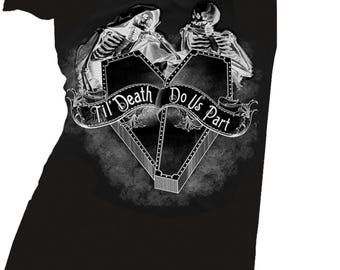 Til Death Do Us Part coffin Heart tee