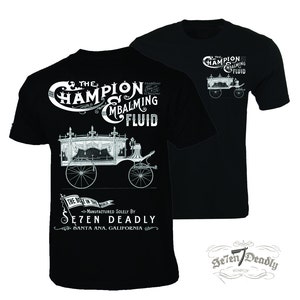 Champion Embalming Fluid Funeral Coach Mens T-shirt