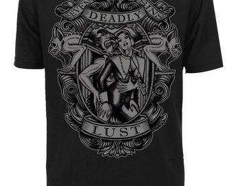 Men's Se7en Deadly LUST Tee in Coal