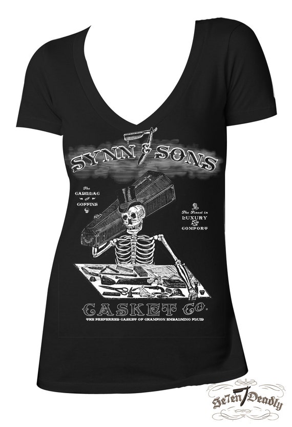 Synn & Sons Casket Co. V-neck Tee - Etsy