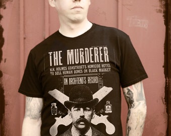 Mens H.H. Holmes Murderer Black T-shirt