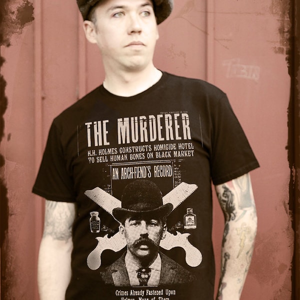 Mens H.H. Holmes Murderer Black T-shirt