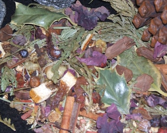 Yule Herbal Blend Potpourri Winter Solstice Sabbat Wicca Pagan Spirituality Religion Ceremonies Hoodoo Metaphysical MaidenMotherCrone