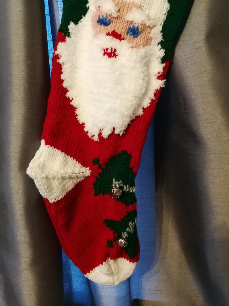 Knit cherry red stocking by Anasniftyknits on Etsy Etsy