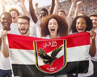 Al Ahly SC con la bandera nacional de Egipto, fútbol egipcio, indumentaria de estadio, regalo para el día del partido