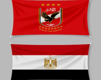 Bandera nacional de Egipto de doble cara del Al Ahly SC