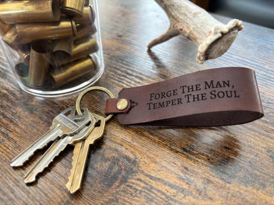 Personalized Leather Keychain – Custom Engraved Key Ring for Men – Full ...