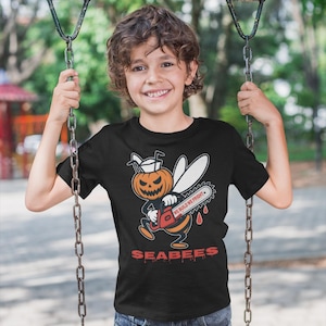Youth Sizes Spooky Seabee style – We Build, We Fright. Perfect for Seabee vets and Halloween lovers alike!