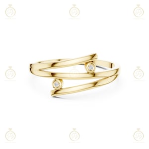 0.016 CTW Moissanite Wedding Band | Ultra Thin 1.2mm Round Stone Ring | Minimalist Solid Gold Band by Panchani Jewel | Stacking Promise Ring