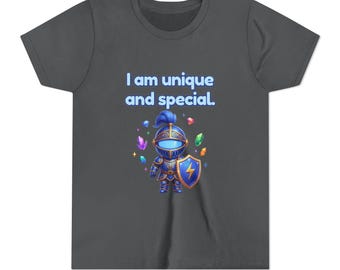 Kids Unique Special Shirt | I Am Unique And Special | Confidence Youth Tee | Positive Kids Shirt | Kids Pack 01