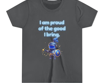 Kids Positive Shirt | I Am Proud Of The Good I Bring | Confidence Youth Tee | Affirmation Shirt Children | Kids Pack 01