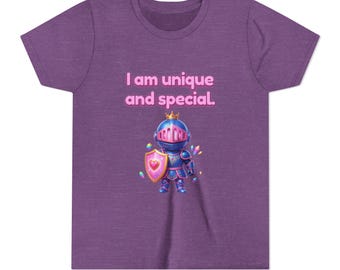 Kids Unique Special Shirt | I Am Unique And Special | Confidence Youth Tee | Positive Kids Shirt | Kids Pack 01