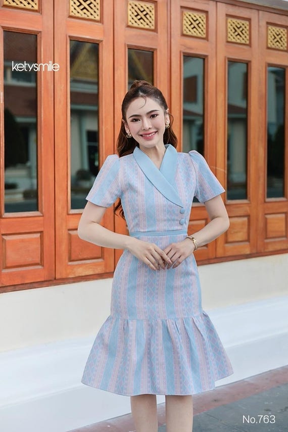 thai silk dress fabric Thai Silk Dress, Patterned Outfit