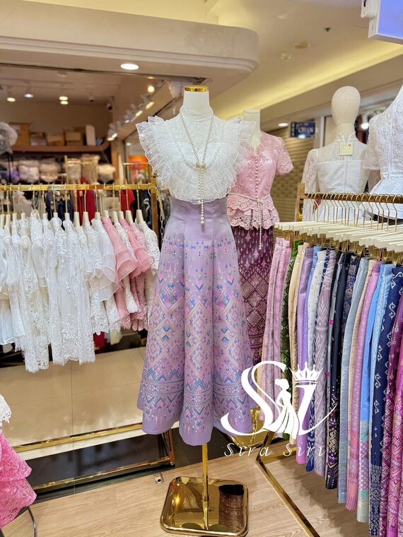 thai silk dress design Thai Silk Dress Set: SIRA SIRI Style Outfit