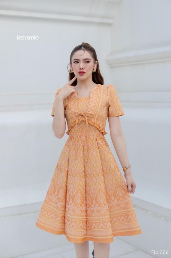 Thai Silk Dress, Elegant Outfit