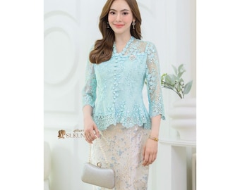 Lace Silk Shirt, Glitter Detail, Elegant Blouse