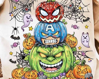 Super Halloween Heros 2025  Png, Retro Halloween Png, Magical Cartoon Png, Cute Super Spooky Cartoon Png, Cartoon Fall Png, Spooky Vibes Png