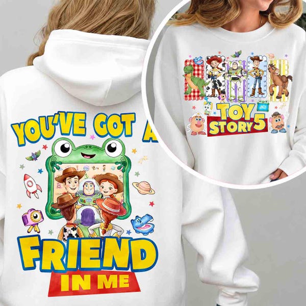 Two Sides New Cartoon Toy And Friends 5 Character Png, You've Got A Friend In Me Png, Cartoon Toy Friends Png, Trendy Boy Design Png