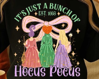 It's Just A Bunch Of Witches Png, Neon Halloween Png, Sanderson Sister Png, Witches Vibes Png, Halloween Witchy Coquette Bow, Salem Png