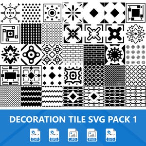 Tile Pattern SVG Pack: Modern Clipart Designs (Digital Download)