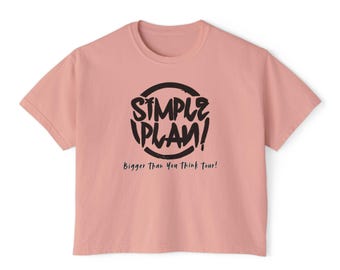 Women's Boxy Tee - Simple Plan Tour Shirt Cropped Graphic Tee Emo