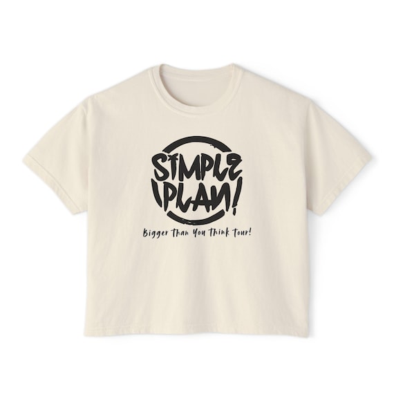 SIMPLE PLAN vintage tシャツ POP PUNK 00s XL Women's Boxy Tee - Simple Plan Tour Shirt Cropped Graphic Tee Emo