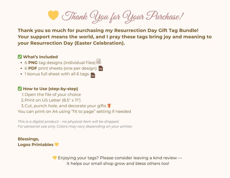Resurrection Day Gift Tags – Printable Easter Christian Tags ...
