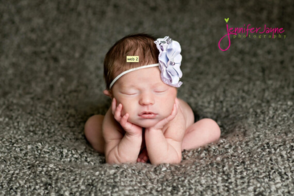 Lavender baby headband newborn headbands lace flower Etsy