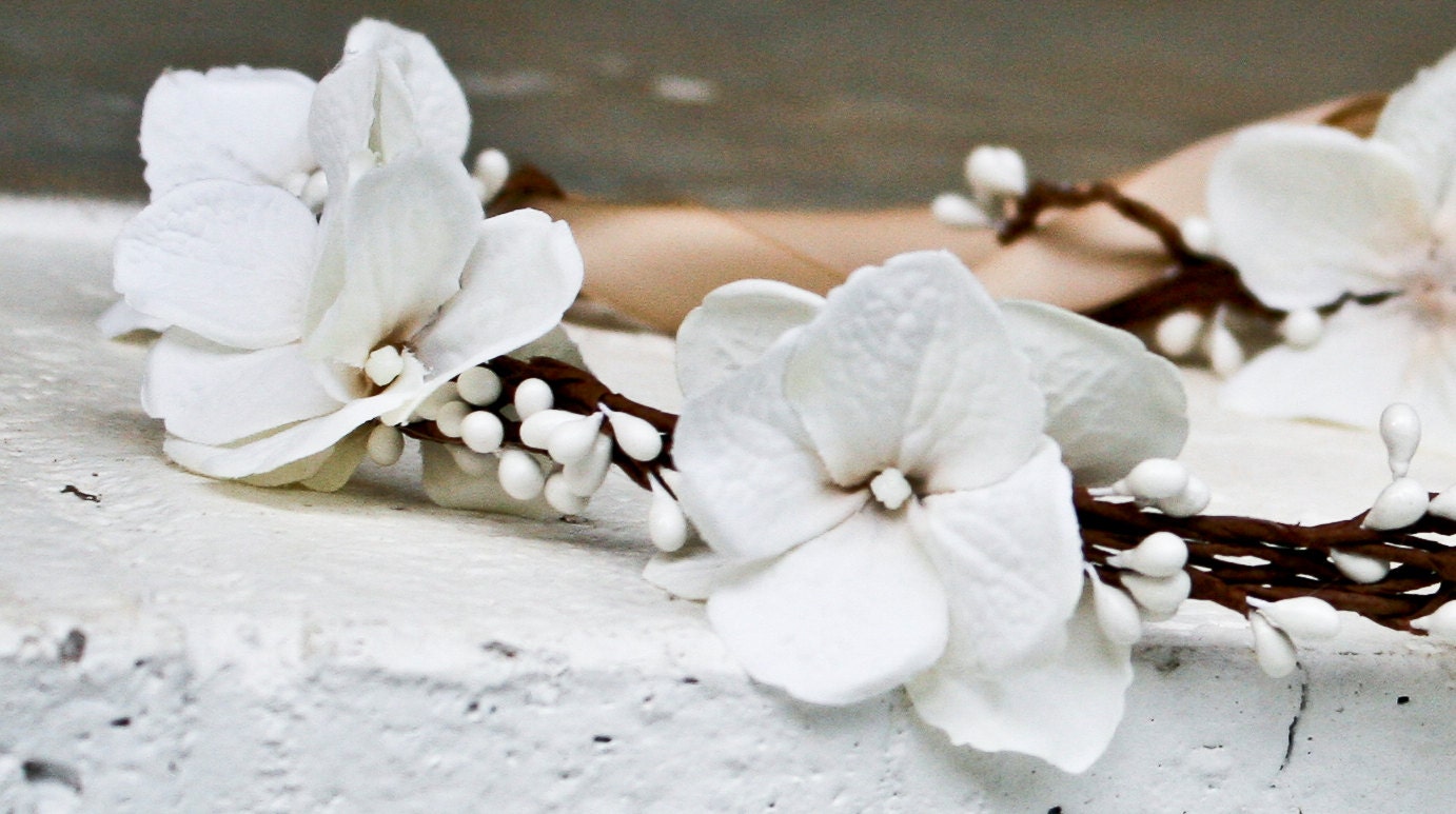 Flower girl hair accessories hair wreath ivory flower girl Etsy