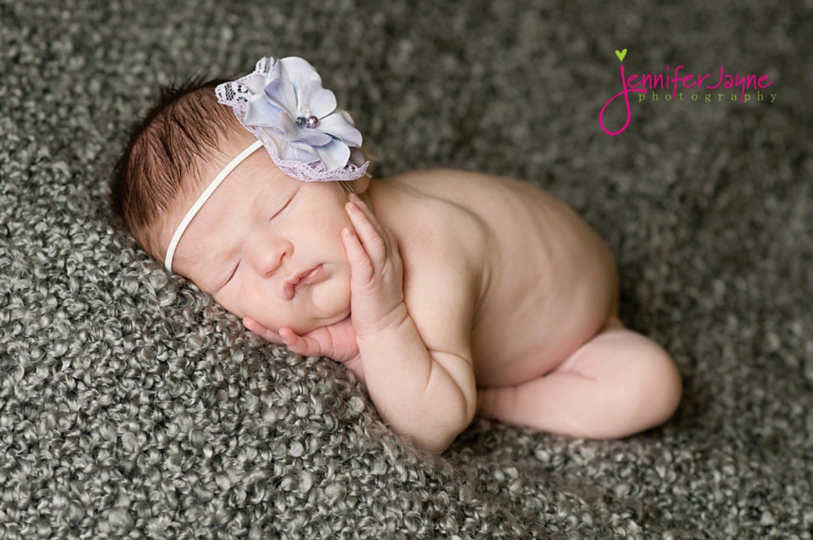 Lavender baby headband newborn headbands lace flower Etsy