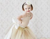 champagne flower girl dress, gold flower girl dress, gold champagne flower girl dress, tulle, tutu